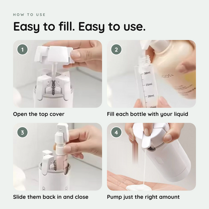 How to use the Tidly 4-in-1 bottle in 4 steps